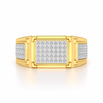 Confidence Silver Ring For Men - Yellow Gold - Image 4