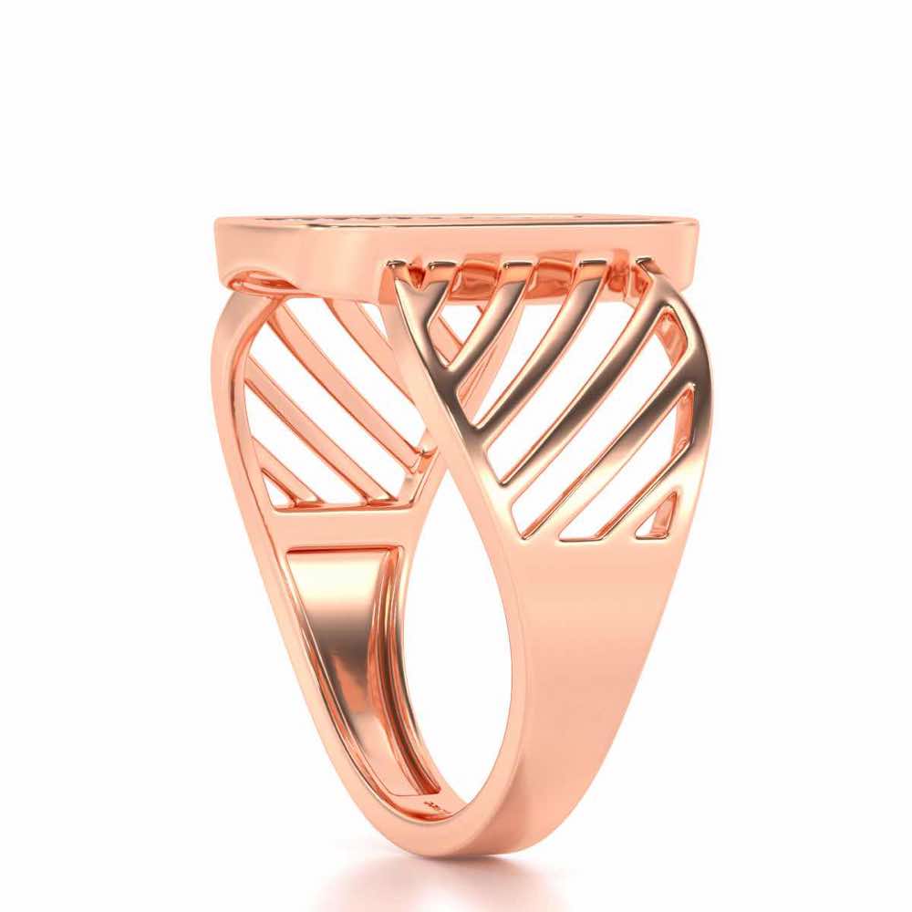 Confront Silver Ring For Men - Rose Gold - Image 3