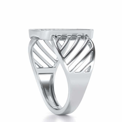 Confront Silver Ring For Men - White Gold - Image 3