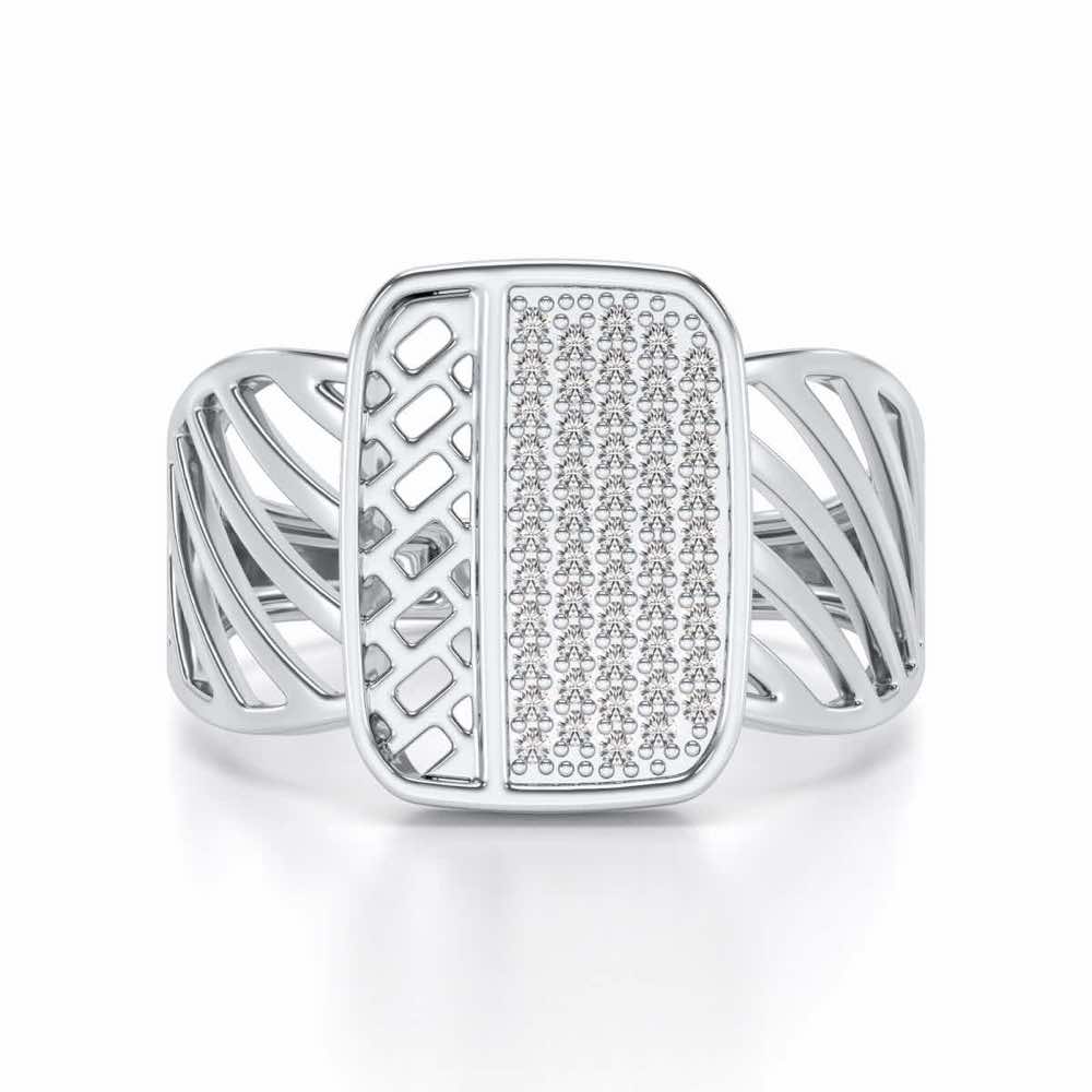 Confront Silver Ring For Men - White Gold - Image 4