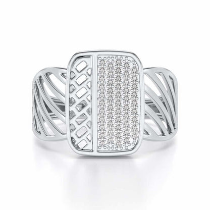 Confront Silver Ring For Men - White Gold - Image 4
