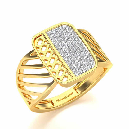 Confront Silver Ring For Men - Yellow Gold - Image 1