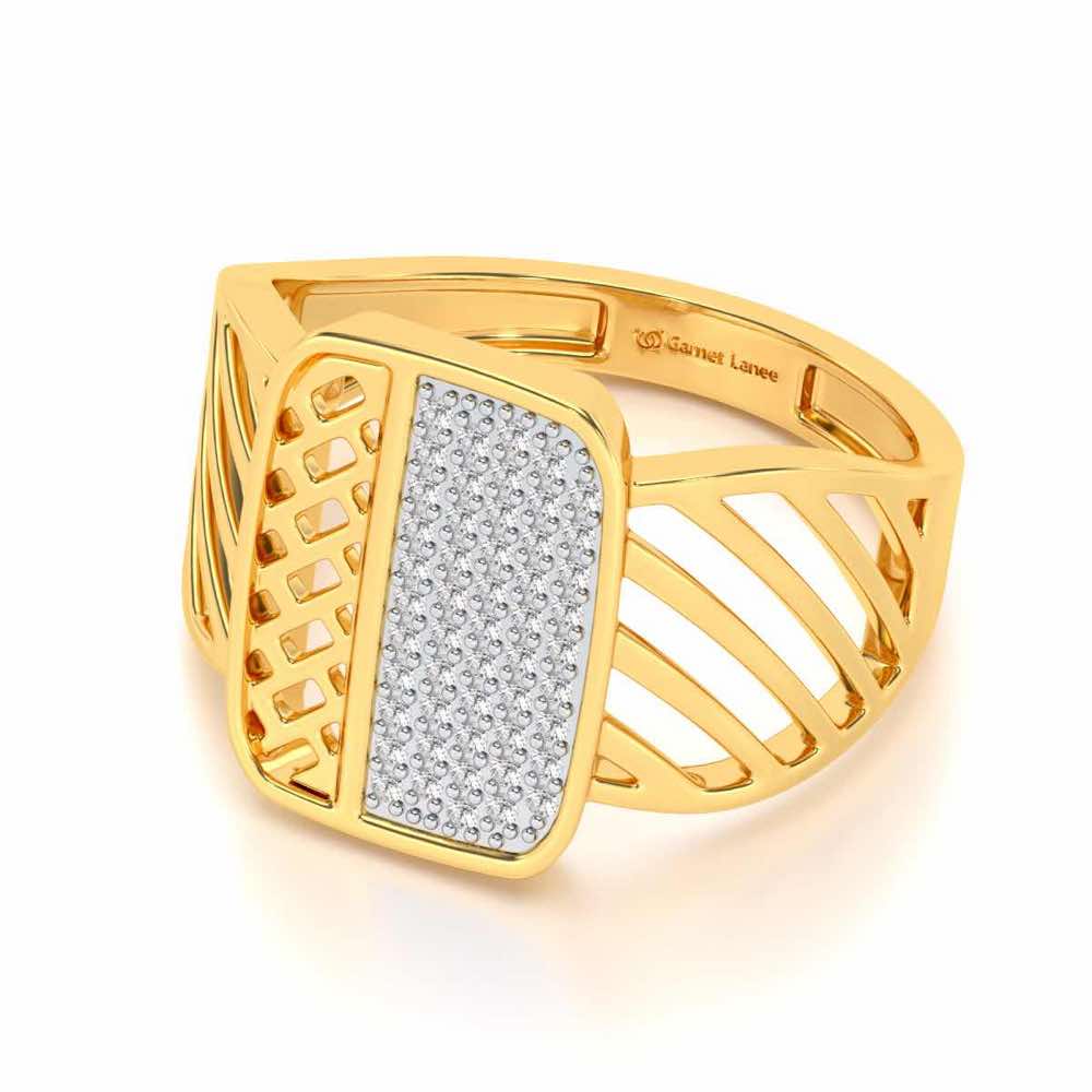 Confront Silver Ring For Men - Yellow Gold - Image 2