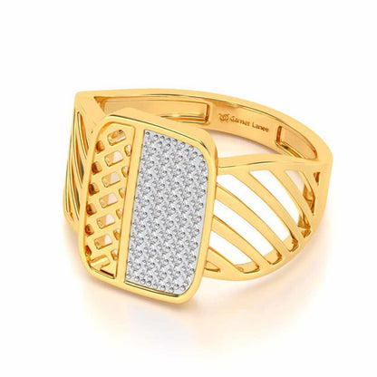 Confront Silver Ring For Men - Yellow Gold - Image 2
