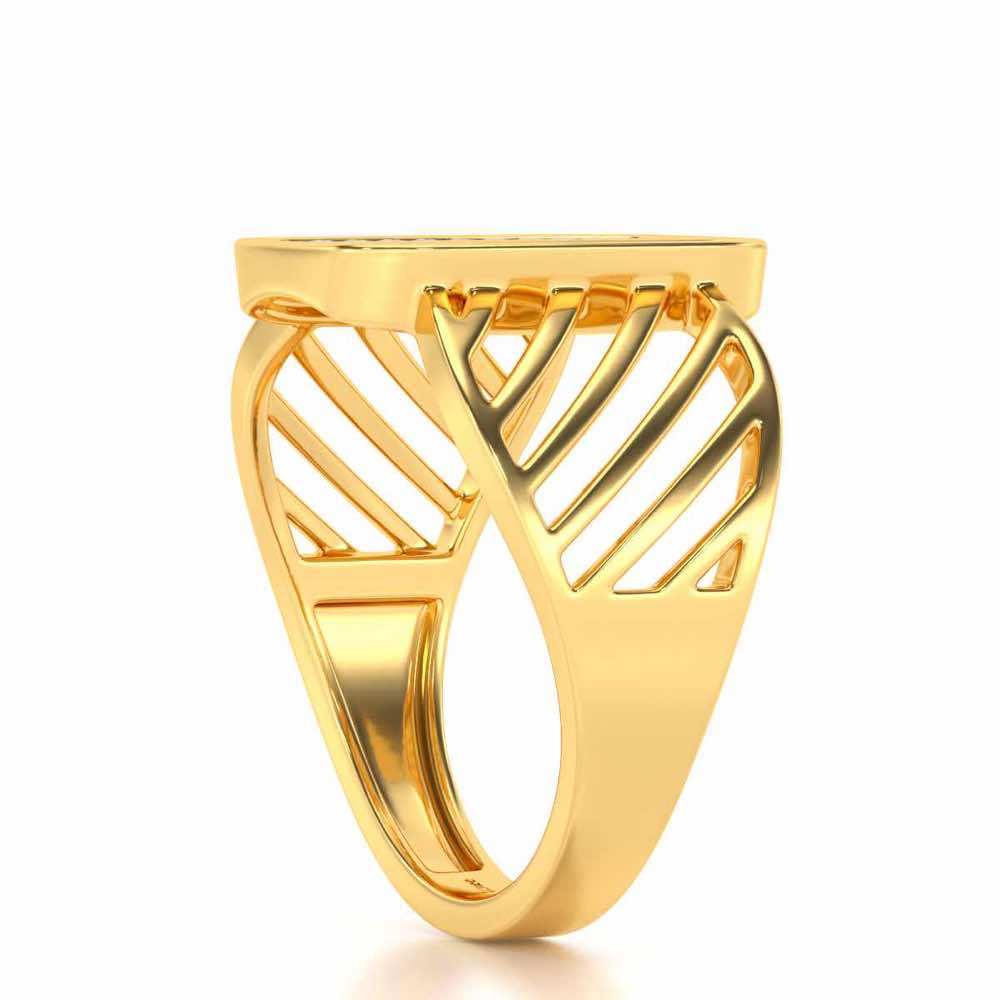 Confront Silver Ring For Men - Yellow Gold - Image 3