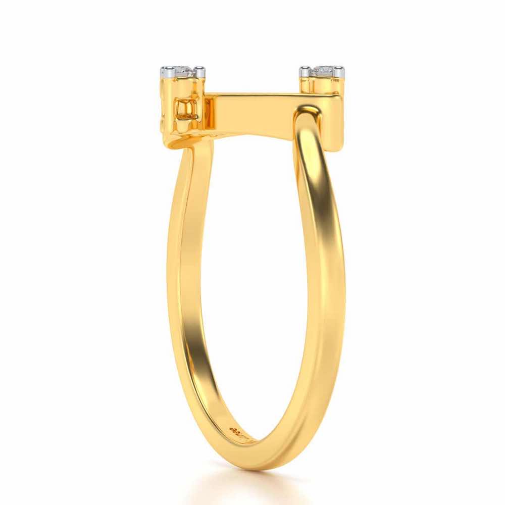 Connect Silver Ring - Yellow Gold - Image 3