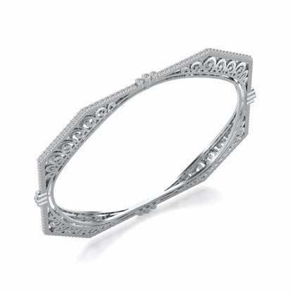Constellation Silver Bangles - White Gold - Image 1