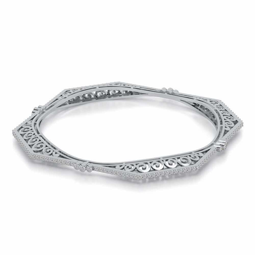 Constellation Silver Bangles - White Gold - Image 2