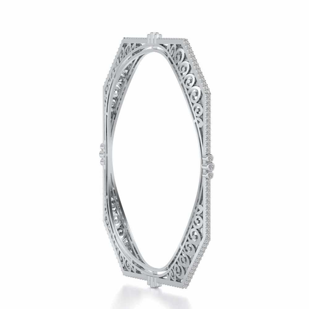 Constellation Silver Bangles - White Gold - Image 3