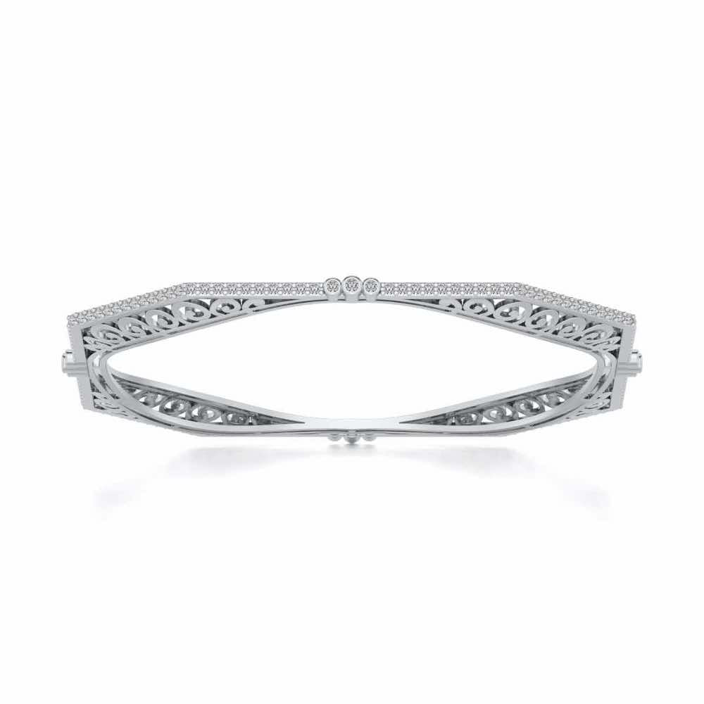 Constellation Silver Bangles - White Gold - Image 5