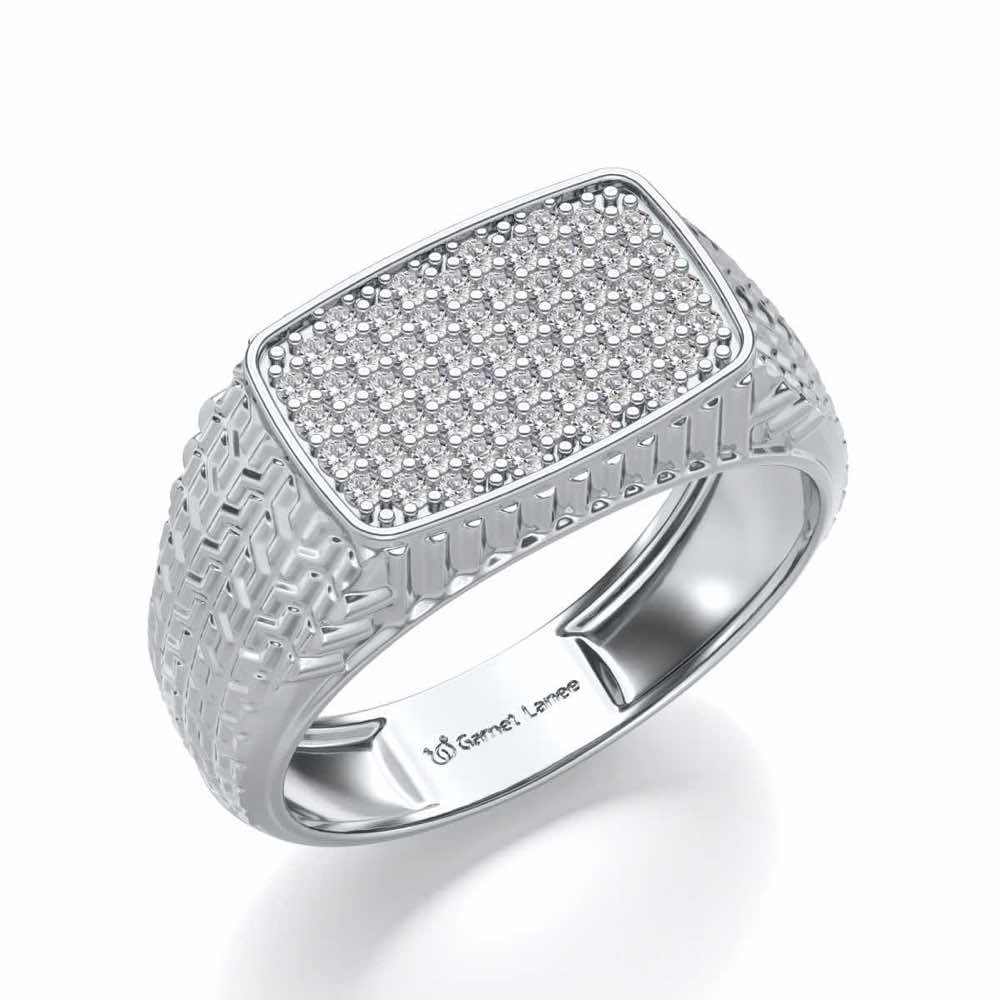 Constellation Silver Ring For Men - White Gold - Image 1