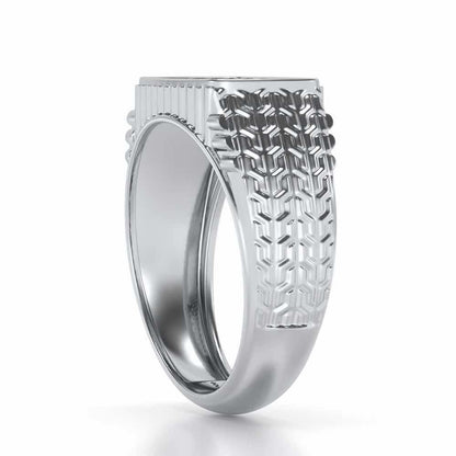 Constellation Silver Ring For Men - White Gold - Image 3
