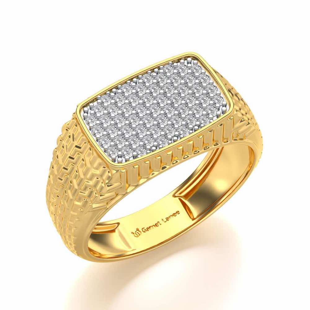 Constellation Silver Ring For Men - Yellow Gold - Image 1