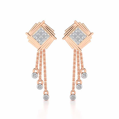 Contemporary Swirl Dangler Earrings - Rose Gold - Image 1