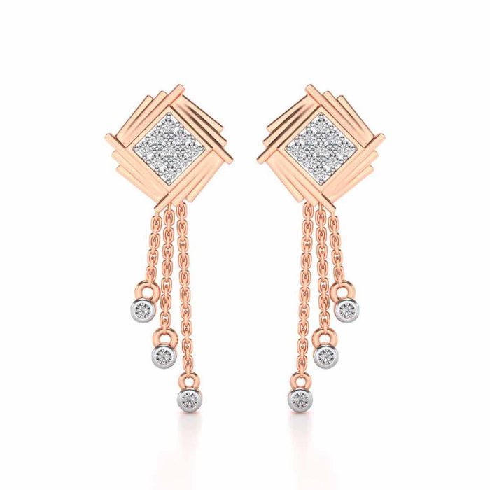 Contemporary Swirl Dangler Earrings - Rose Gold - Image 1