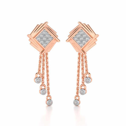 Contemporary Swirl Dangler Earrings - Rose Gold - Image 2