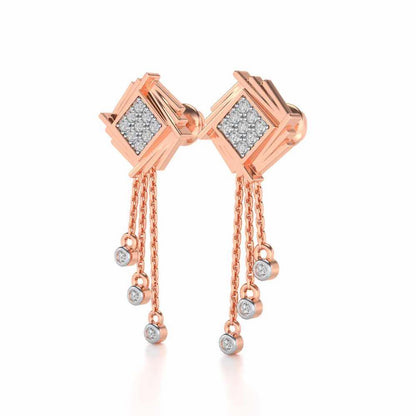 Contemporary Swirl Dangler Earrings - Rose Gold - Image 3