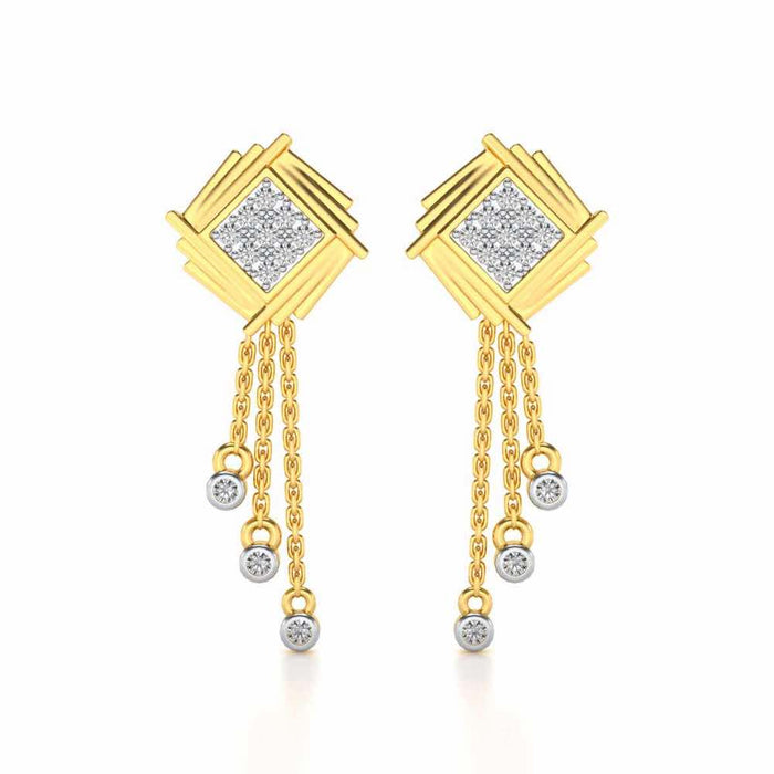 Contemporary Swirl Dangler Earrings - Yellow Gold - Image 1