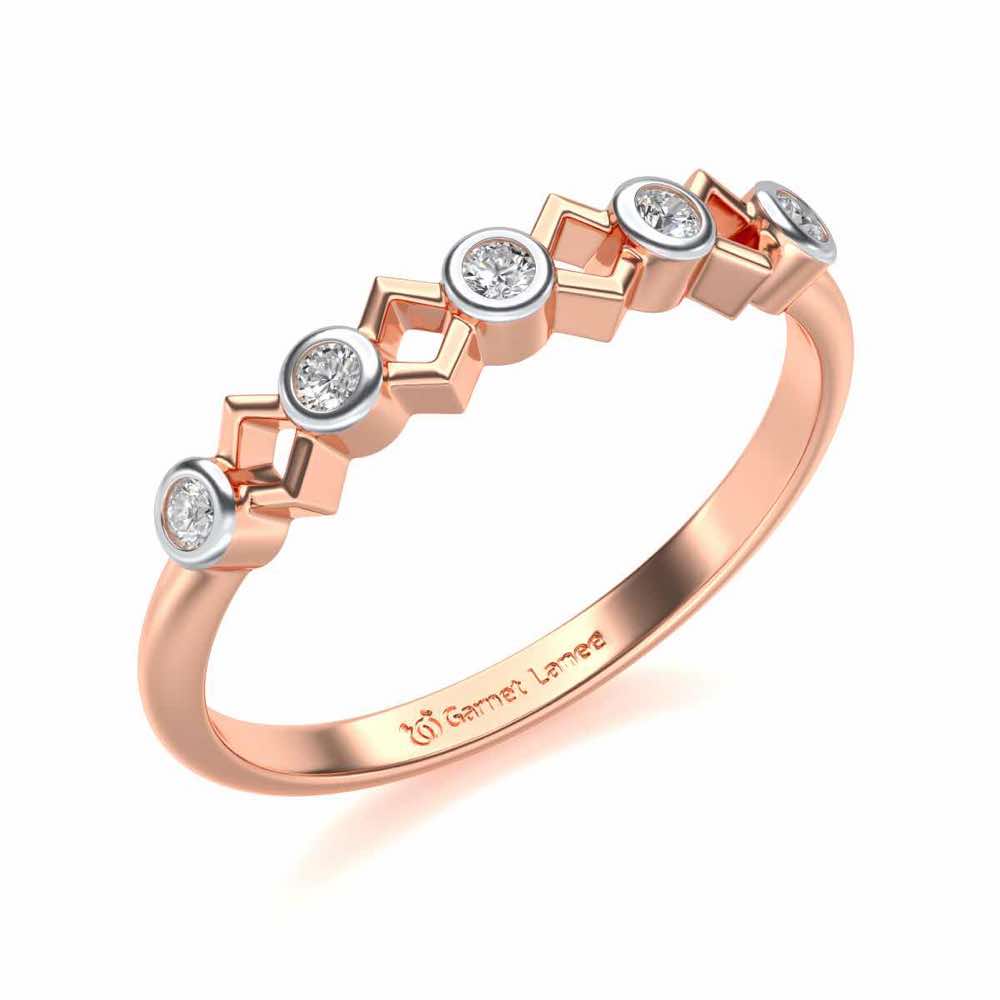 Contort Silver Band Ring - Rose Gold - Image 1