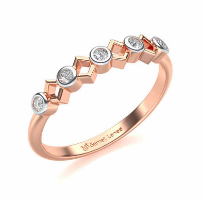 Contort Silver Band Ring - Rose Gold - Image 1