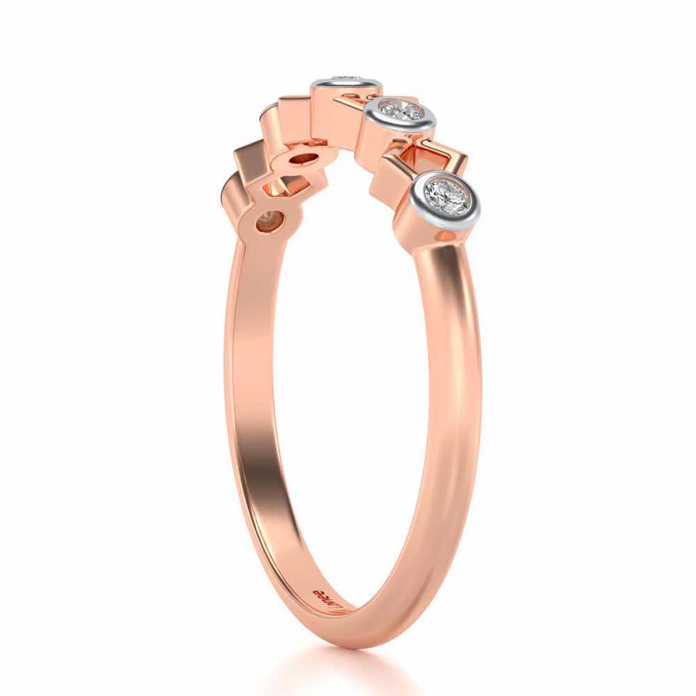 Contort Silver Band Ring - Rose Gold - Image 3