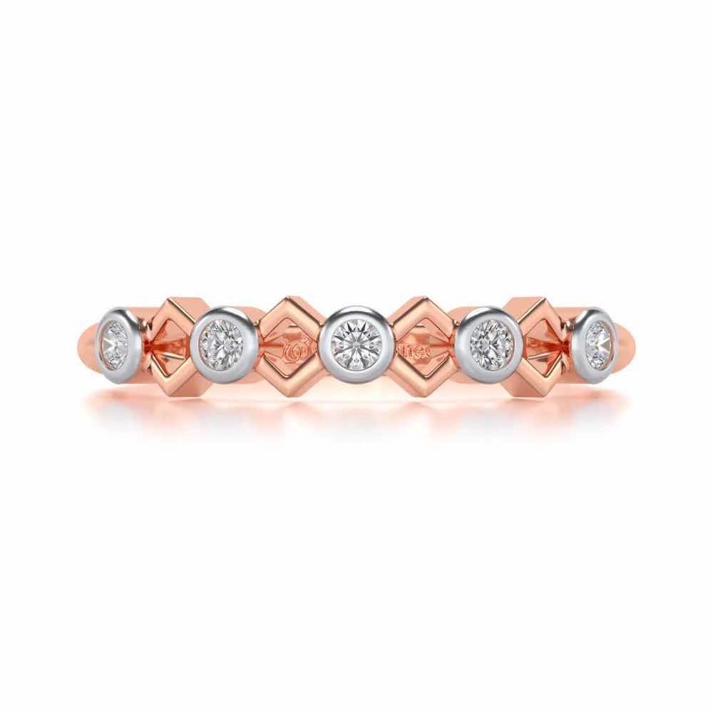 Contort Silver Band Ring - Rose Gold - Image 4