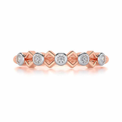 Contort Silver Band Ring - Rose Gold - Image 4