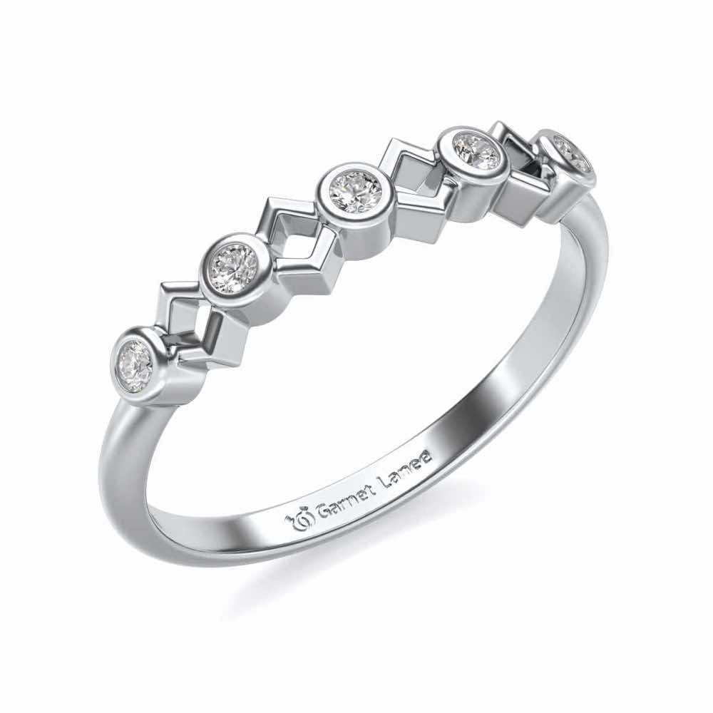 Contort Silver Band Ring - White Gold - Image 1