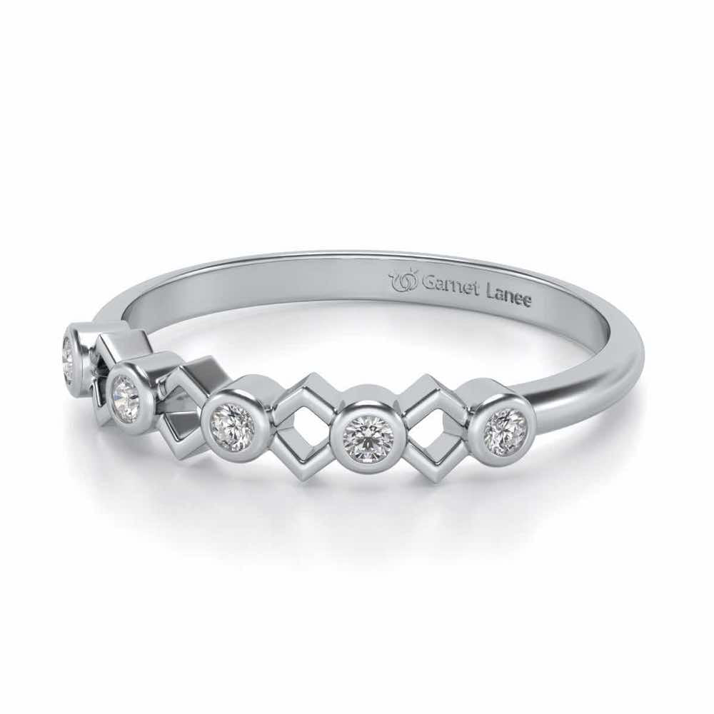 Contort Silver Band Ring - White Gold - Image 2