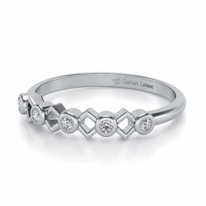 Contort Silver Band Ring - White Gold - Image 2