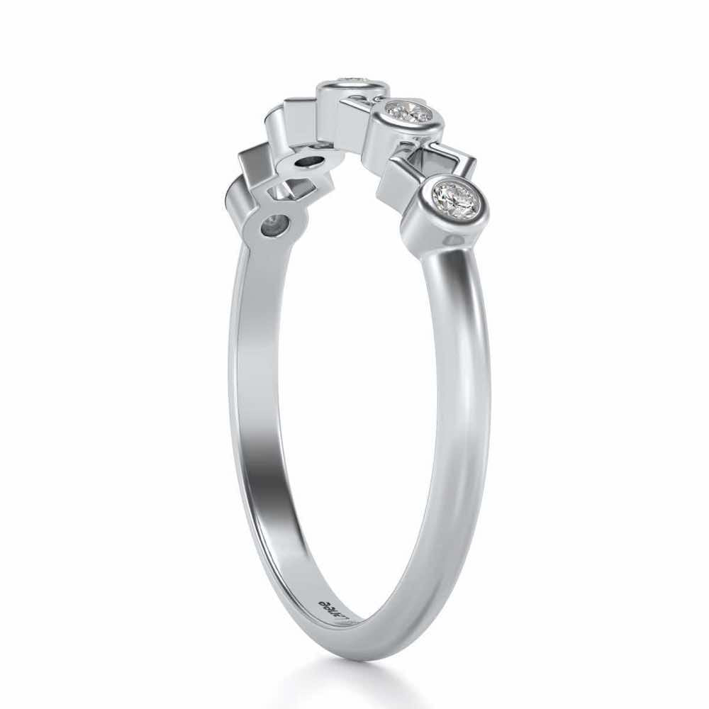 Contort Silver Band Ring - White Gold - Image 3