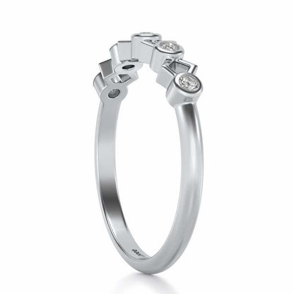 Contort Silver Band Ring - White Gold - Image 3