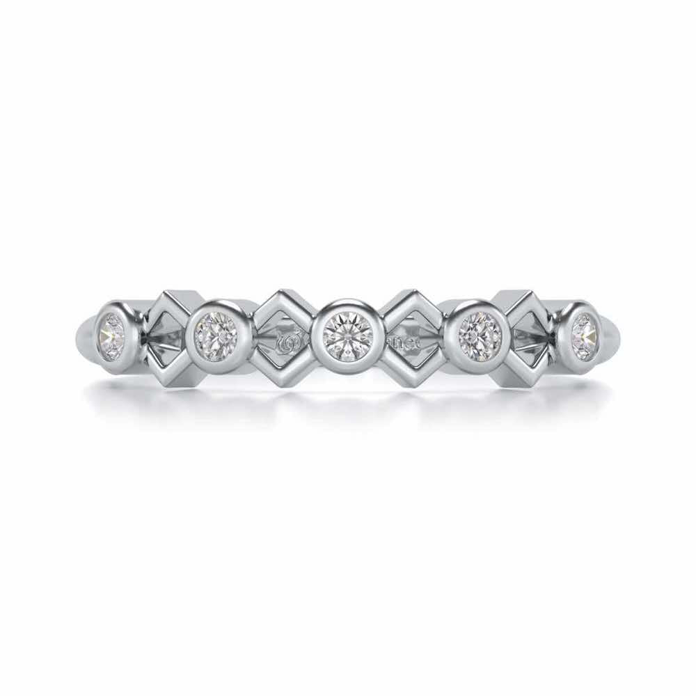 Contort Silver Band Ring - White Gold - Image 4
