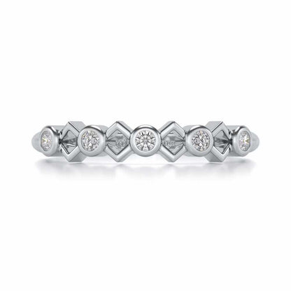Contort Silver Band Ring - White Gold - Image 4