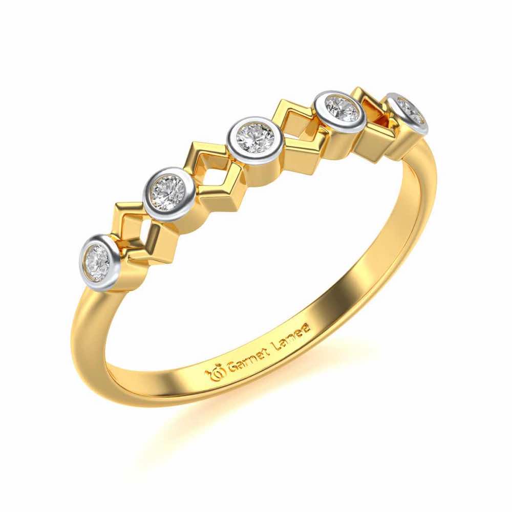 Contort Silver Band Ring - Yellow Gold - Image 1