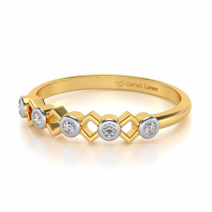 Contort Silver Band Ring - Yellow Gold - Image 2