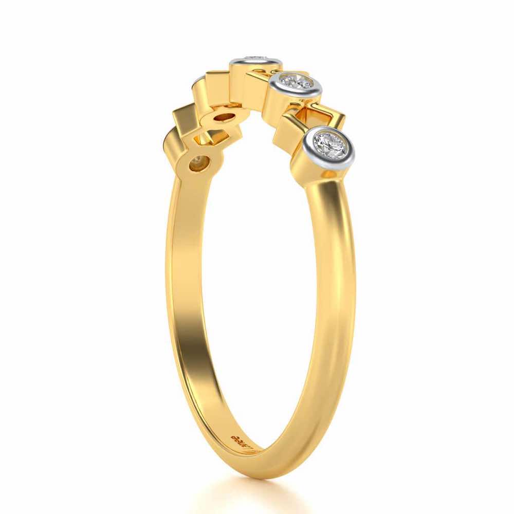 Contort Silver Band Ring - Yellow Gold - Image 3