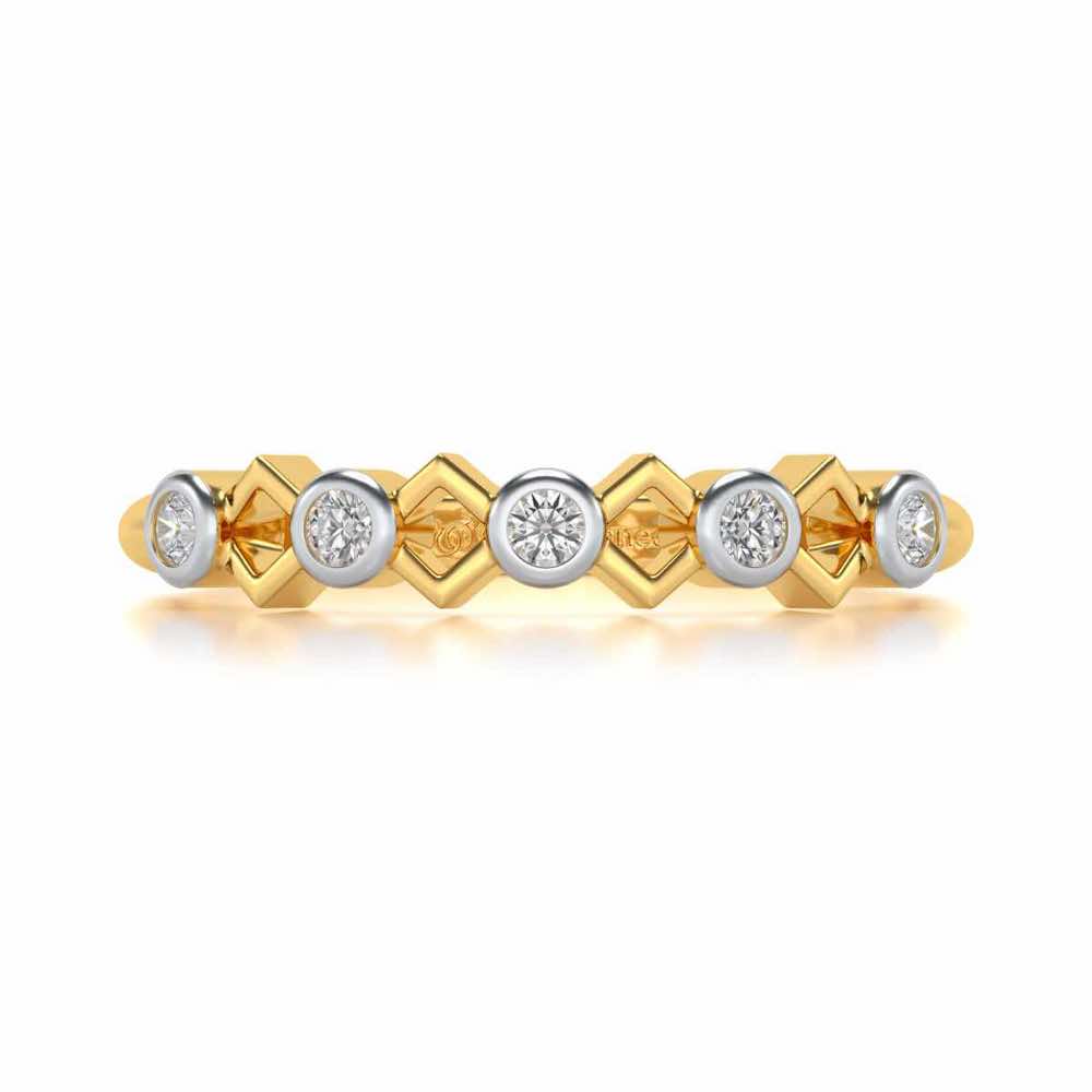 Contort Silver Band Ring - Yellow Gold - Image 4