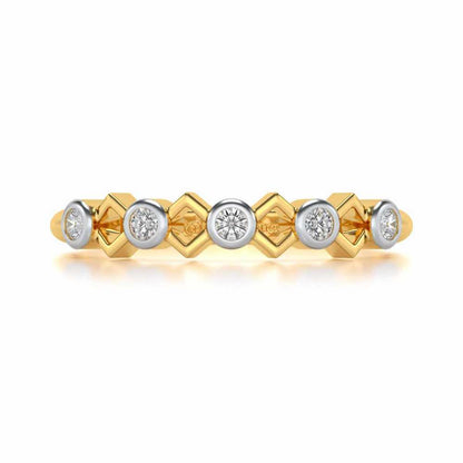 Contort Silver Band Ring - Yellow Gold - Image 4