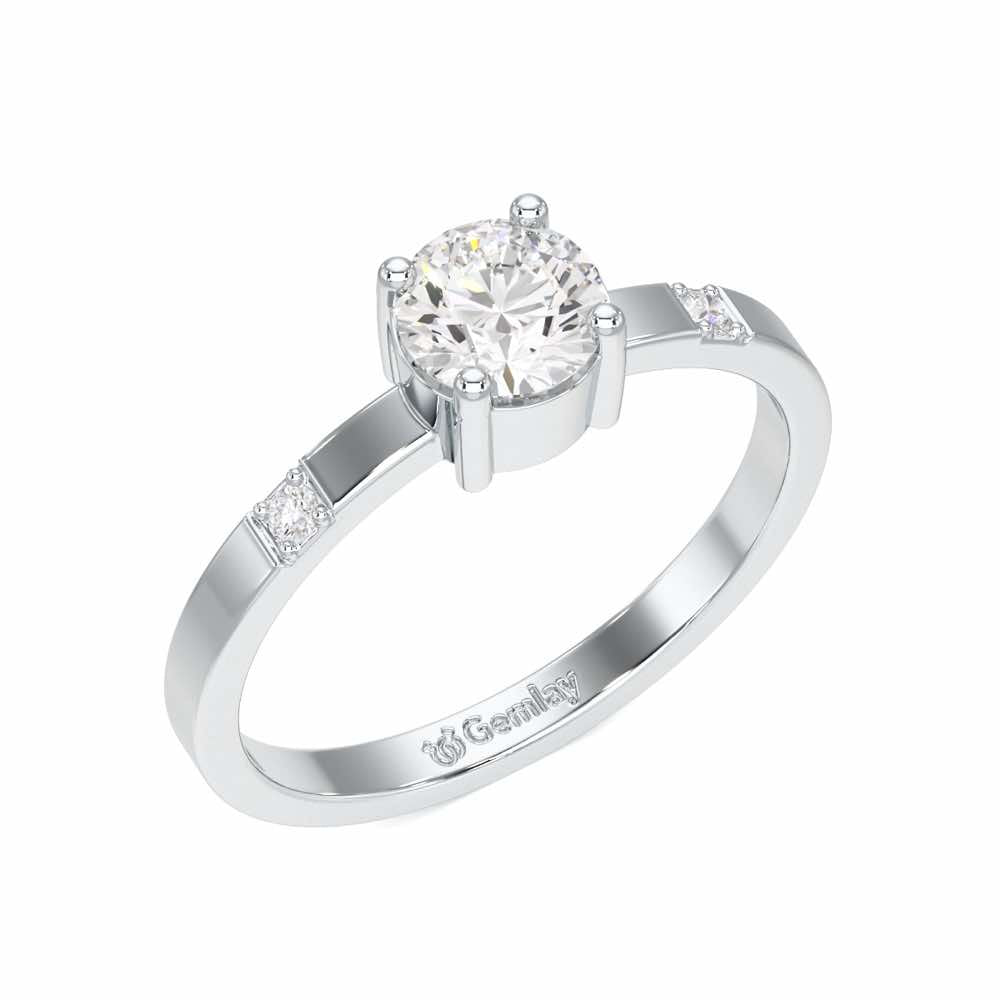Convival Solitaire Ring - White Gold - Image 1