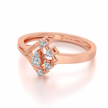 Corrugated Shine Silver Ring - Rose Gold - Image 2