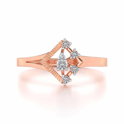 Corrugated Shine Silver Ring - Rose Gold - Image 4