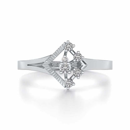 Corrugated Shine Silver Ring - White Gold - Image 4