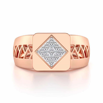 Corybantic Silver Ring For Men - Rose Gold - Image 4