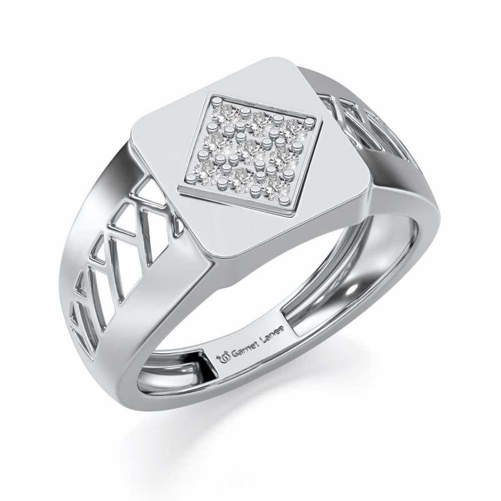 Corybantic Silver Ring For Men - White Gold - Image 1