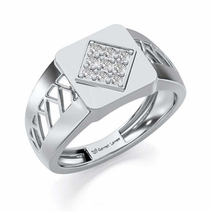 Corybantic Silver Ring For Men - White Gold - Image 1