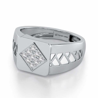 Corybantic Silver Ring For Men - White Gold - Image 2