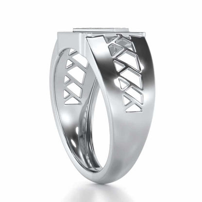 Corybantic Silver Ring For Men - White Gold - Image 3