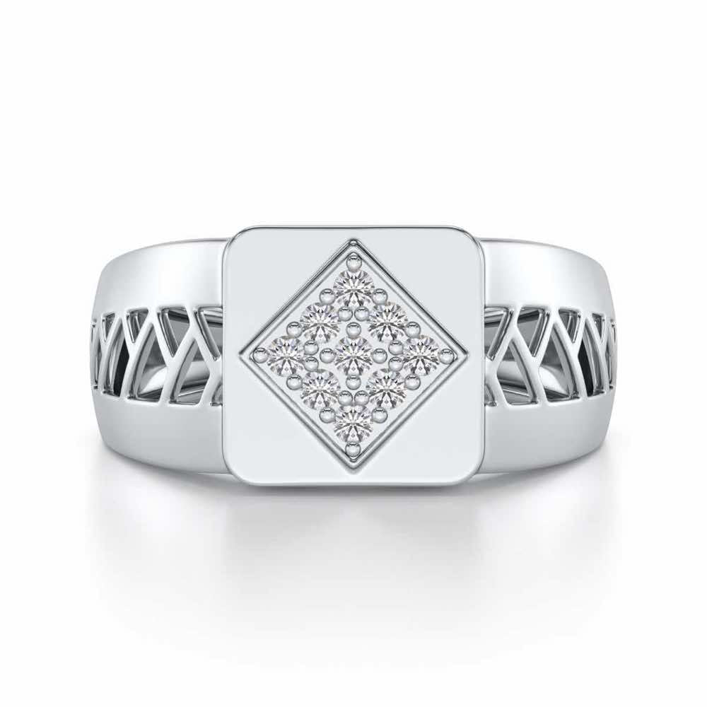 Corybantic Silver Ring For Men - White Gold - Image 4