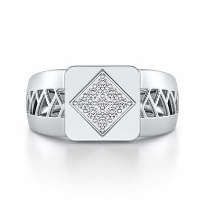 Corybantic Silver Ring For Men - White Gold - Image 4